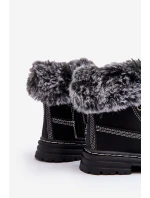 Dětské Trapery Botky na Zip s Kožíškem Černá model 21640144 - Boto