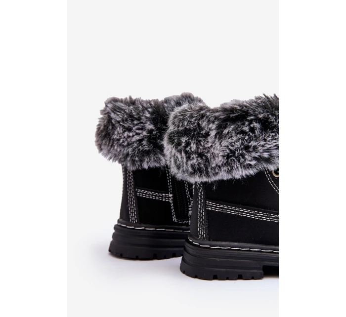 Dětské Trapery Botky na Zip s Kožíškem Černá model 21640144 - Boto