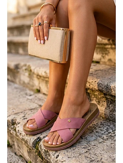 Kožené semišové dámské pantofle Maciejka P7504-15 Růžové