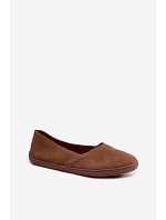 Dámské barefoot baleríny z přírodní semiš hnědé Mirelia