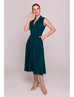 S409 Priliehavé košeľové šaty - zelené