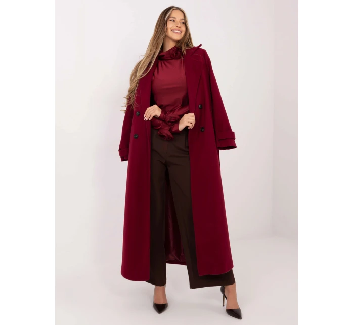 Dámská halenka ve vínové bordó barvě s růžemi model 21818055 - Factory Price Dámská halenka ve vínové bordó barvě s růžemi model 21818055 - Factory Price