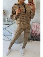 Súprava s potlačou vo farbe camel Súprava s potlačou vo farbe camel