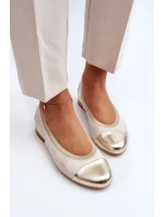 Kožené baleríny Zlaté model 21646187 - Zazoo