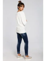 B048 Blúzka v nadmernej veľkosti so zavinovacími detailmi - ecru