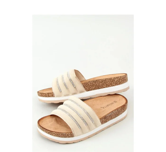 Dámske nazúvaky LS018 Béžovo-hnedá - BESTELLE