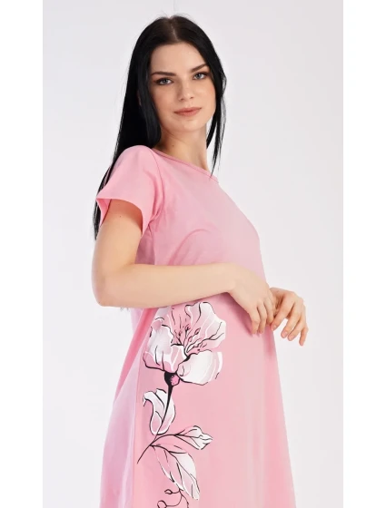 Dámská noční košile s krátkým rukávem model 18831621 - Vienetta Dámská noční košile s krátkým rukávem model 18831621 - Vienetta