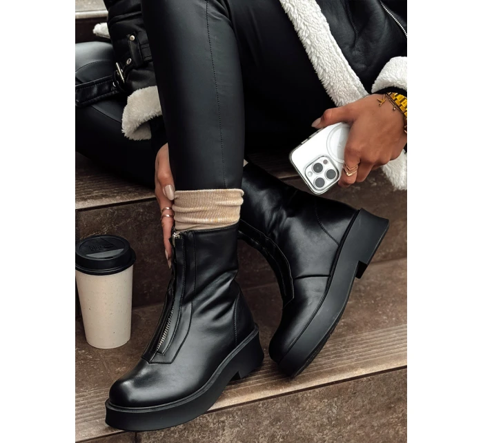 Dámské krátké černé kozačky Dstreet model 21981470 - FashionStreet