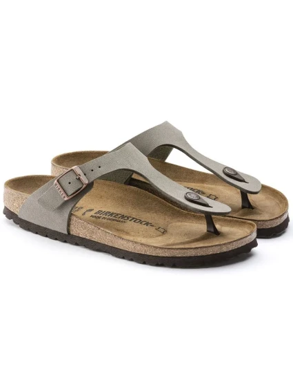 Birkenstock dámske úzke žabky Gizeh Stone Birko-Flor sivé (0043393)
