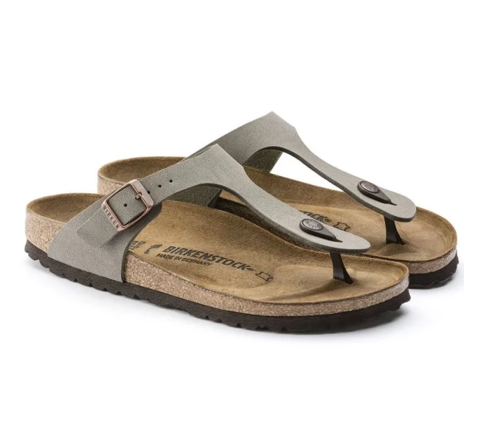 Birkenstock dámske úzke žabky Gizeh Stone Birko-Flor sivé (0043393)