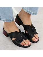 Dámske čierne kožené žabky Remonte R8759-01 Dámske čierne kožené žabky Remonte R8759-01