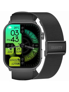 GRAVITY GT28-1 Pánske inteligentné hodinky s remienkom + náramok Black