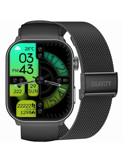 GRAVITY GT28-1 Pánske inteligentné hodinky s remienkom + náramok Black GRAVITY GT28-1 Pánske inteligentné hodinky s remienkom + náramok Black