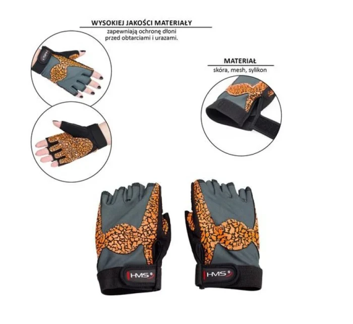 Rukavice Oragne/Grey W HMS RST03 r.M dámske