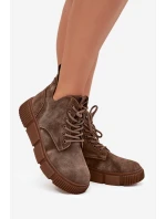 Semišové nízké dámské na platformě Big Star béžové model 21708669 - Big Star Shoes Semišové nízké dámské na platformě Big Star béžové model 21708669 - Big Star Shoes