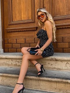 Dámske sandále z umelej kože na podpätku Black Palmer