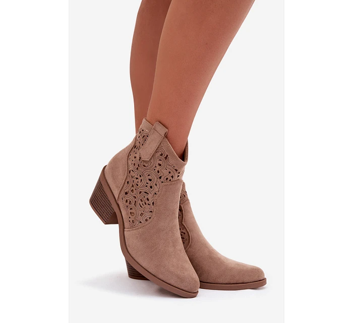 Dámské kovbojky model 22103948 béžové - S.Barski Dámské kovbojky model 22103948 béžové - S.Barski
