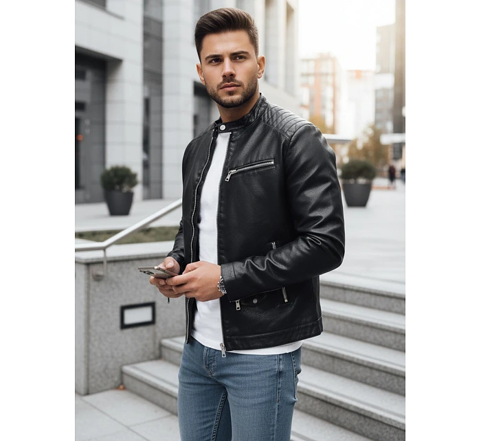 Pánská kožená bunda černá Dstreet model 21978811 - FashionStreet