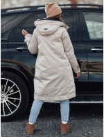 Dámska zimná bunda ELEGANTI dlhá s kapucňou svetlo šedá FashionStreet TY4657