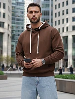 Pánska klokanka s kapucňou hnedá FashionStreet BX5953
