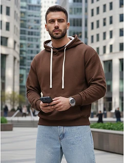 Bluza męska z kapturem brązowa model 22126359 - FashionStreet