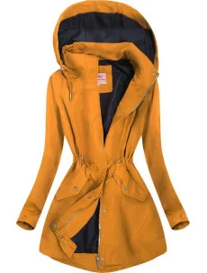 Žltá bunda typu parka (XW02X)