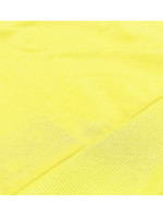 Tenká krátka žltá dámska tepláková mikina (8B938-33)