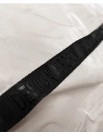 Svetlo béžová jednoduchá dámska bunda s kapucňou LHD (LHD-24592)