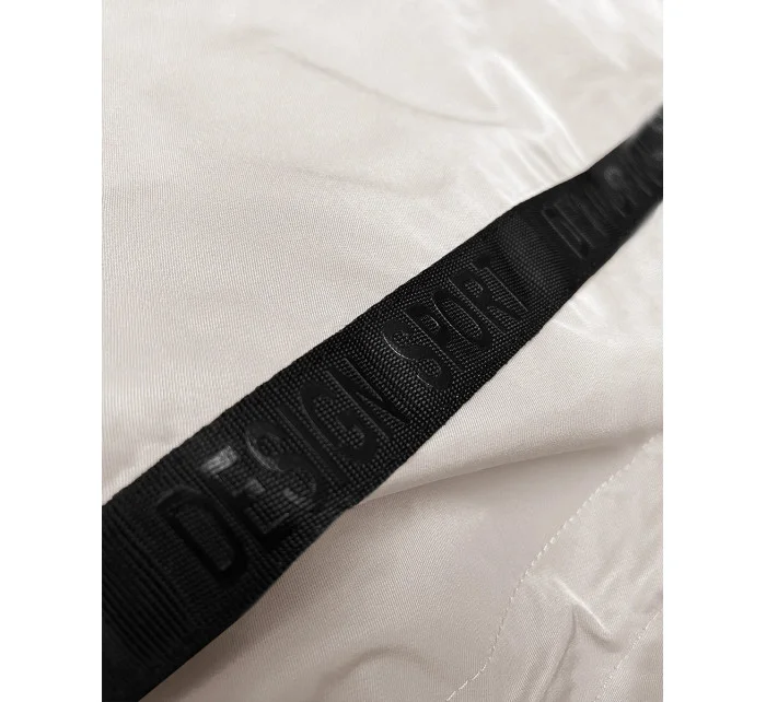 Svetlo béžová jednoduchá dámska bunda s kapucňou LHD (LHD-24592)