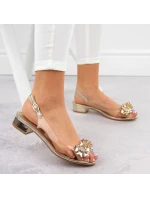 Dámské ažurové sandály béžové model 21904482 - Sabatina