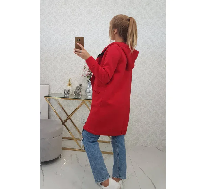 Zateplená bunda s kapucňou červená Zateplená bunda s kapucňou červená