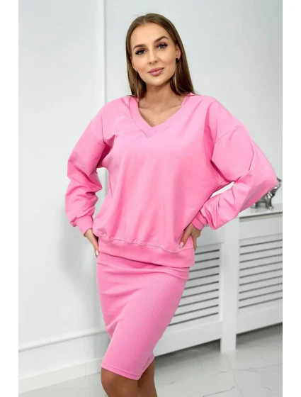 Súprava blúzka + pruhované šaty svetlo ružová Súprava blúzka + pruhované šaty svetlo ružová