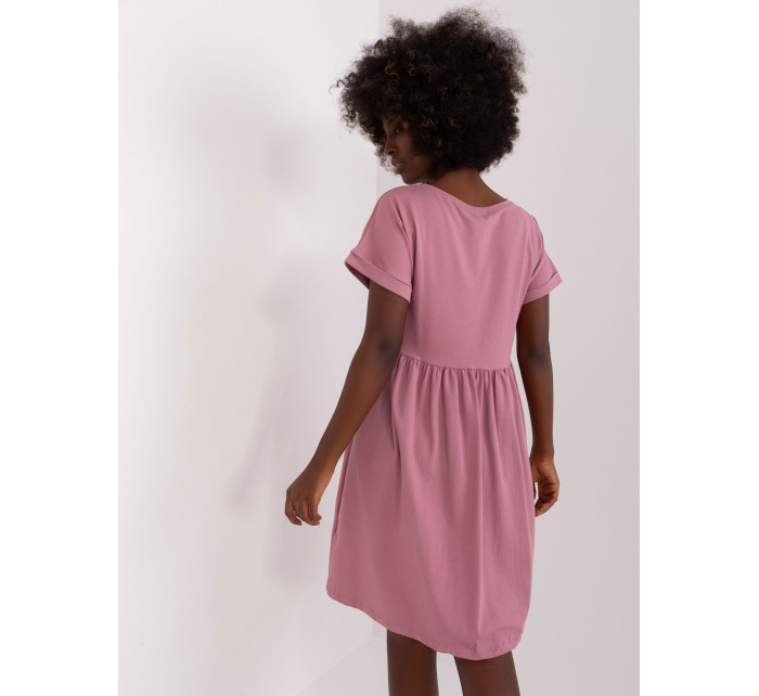 Dusty Pink Cotton Basic Dress by Dita RUE PARIS