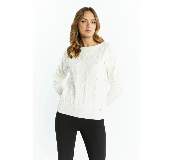 Dámsky sveter SWE2640-000 ecru - Monnari Dámsky sveter SWE2640-000 ecru - Monnari