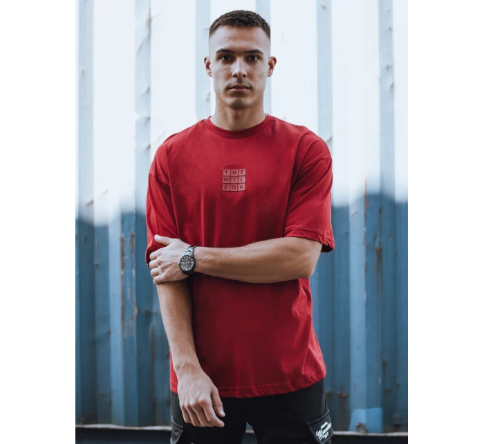 Pánske tričko s potlačou bordová FashionStreet RX5522 Pánske tričko s potlačou bordová FashionStreet RX5522