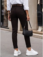 Jeansy damskie z paskiem mom fit brązowe model 22363318 - FashionStreet