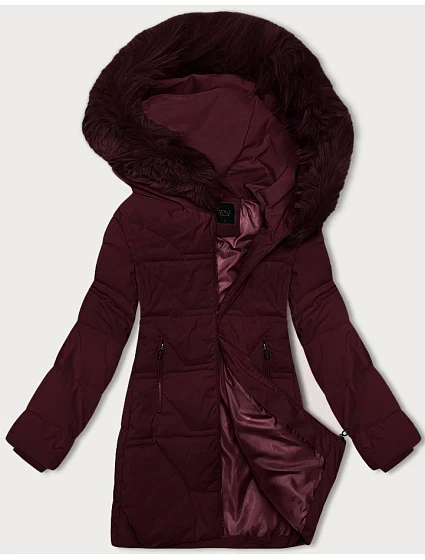 Dámska zimná bunda s kapucňou J Style bordová (16M9099-06) Dámska zimná bunda s kapucňou J Style bordová (16M9099-06)