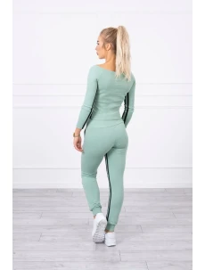 Súprava s dvojitými pruhmi tmavo mätová