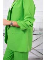 Elegantní souprava saka a kalhot světle zelené barvy