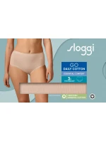 Dámske bavlnené nohavičky s vysokým pásom GO Daily 3P - BROWN - béžová 00LZ - SLOGGI