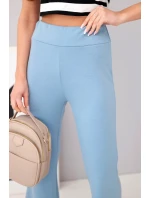 Dámske motýlie nohavice s rozšírenými nohavicami modré