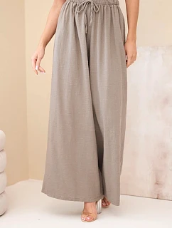 Dámske široké bavlnené nohavice s elastickým pásom fango