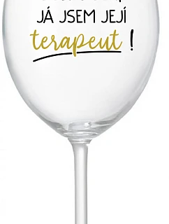 DOBRÝ DEŇ, JEM TERAPEUTE! - číry pohár na víno 350 ml