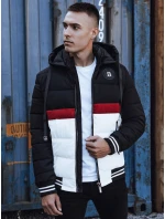 Pánska prešívaná zimná bunda s kapucňou čierna FashionStreet TX4869 Pánska prešívaná zimná bunda s kapucňou čierna FashionStreet TX4869