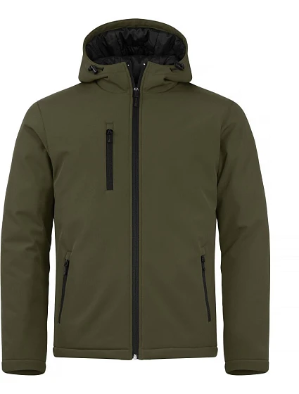 Clique Padded Hooded Softshell Men Pánska zateplená softshellová bunda s kapucňou 67.0952 fog green Clique Padded Hooded Softshell Men Pánska zateplená softshellová bunda s kapucňou 67.0952 fog green