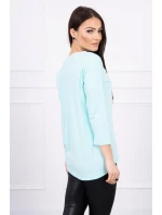 Blúzka s potlačou Letné auto mint Blúzka s potlačou Letné auto mint