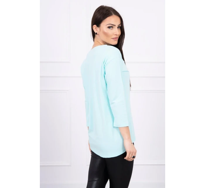 Blúzka s potlačou Letné auto mint Blúzka s potlačou Letné auto mint