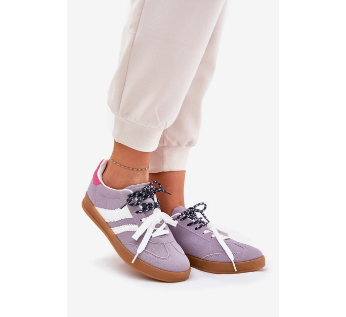 Nízké Dámské Tenisky S Šněrováním Fialové model 21689775 - Boto Nízké Dámské Tenisky S Šněrováním Fialové model 21689775 - Boto