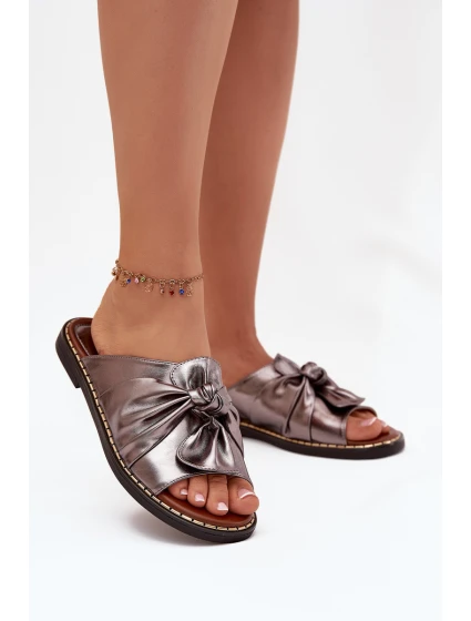 Dámské Pantofle Na Ploché Podešvi Grafitové model 21706046 - Boto