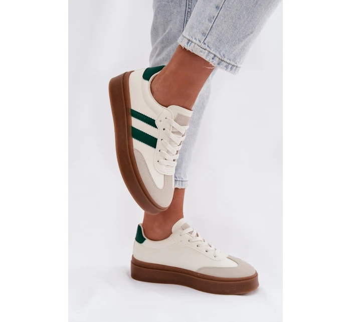 Dámské tenisky na platformě z eko kůže Bílomodré Elaraven